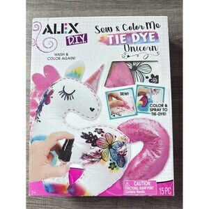 Alex Sew & Color Me Tie Dye Unicorn Kit D.I.Y Wash and Color Again 15 Pc Ages 7+